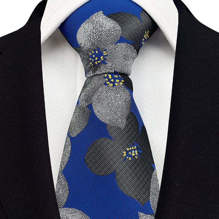 Corbata elegante con flores grandes para hombre