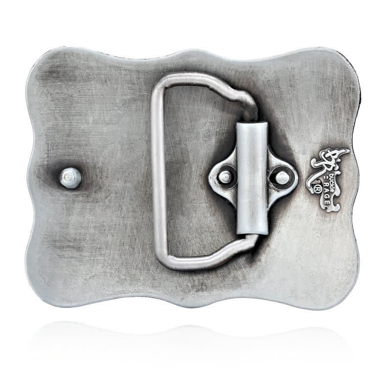 Cinturón de cuero con hebilla de rodeo de toro Longhorn plateado para hombre, hecho a mano