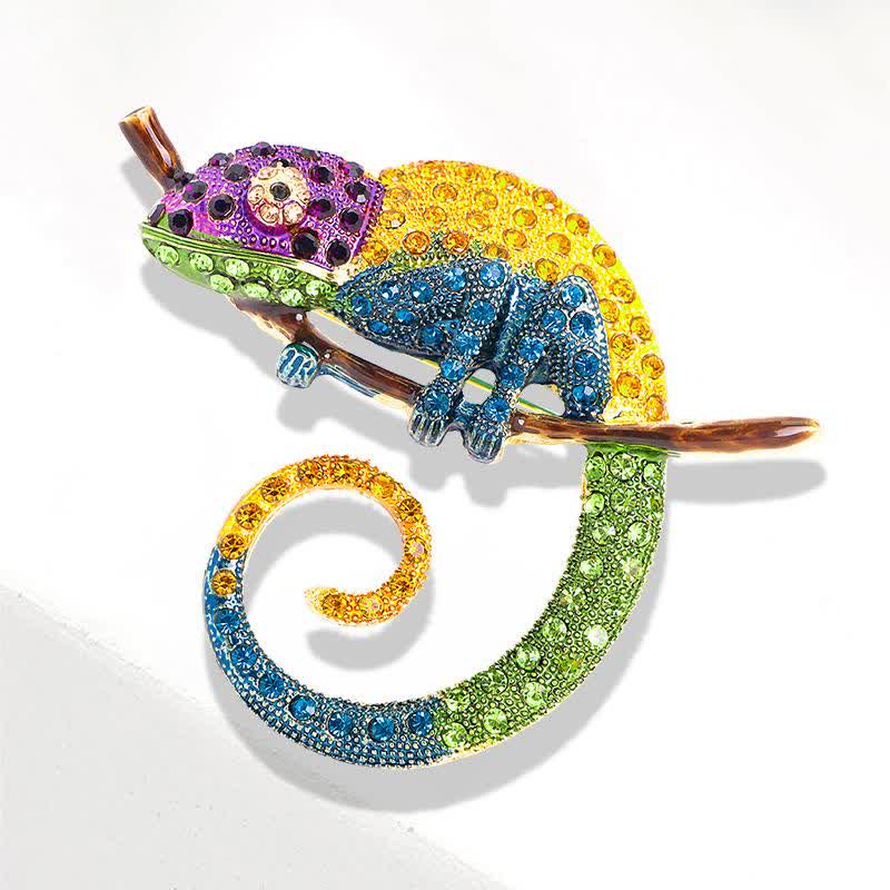 Broche de lagarto camaleón colorido para mujer