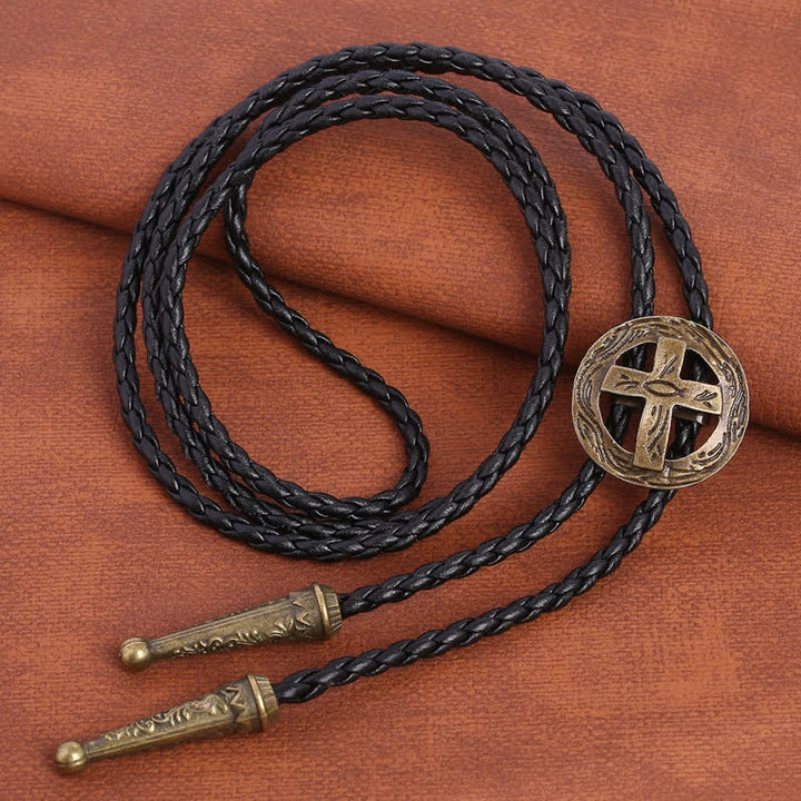 Accesorios de camisa retro Corbata de bolo con cruz circular