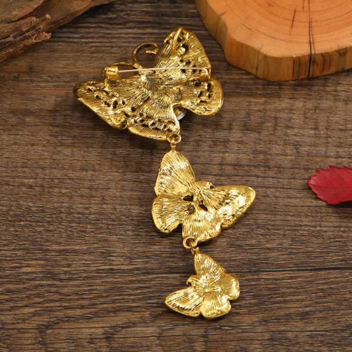 Broche de mariposas triples y divertido para mujer