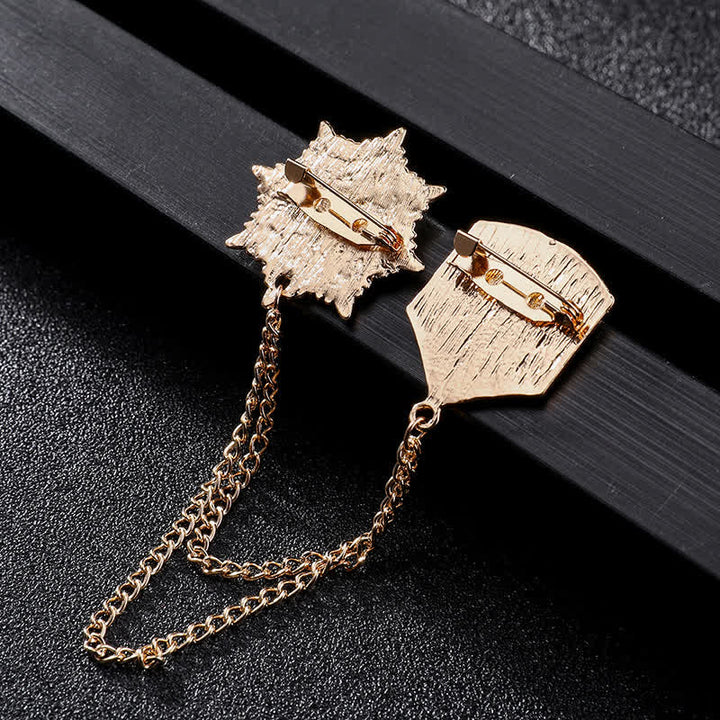 Broche con medalla de estrella y borla británica para hombre