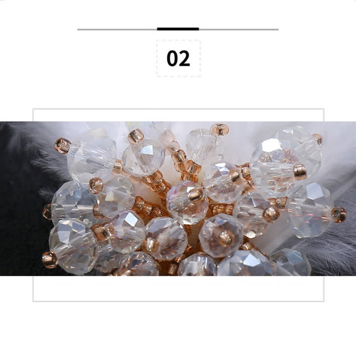 Broche de plumas de copo de nieve con forma de rama de cristal de lujo para mujer