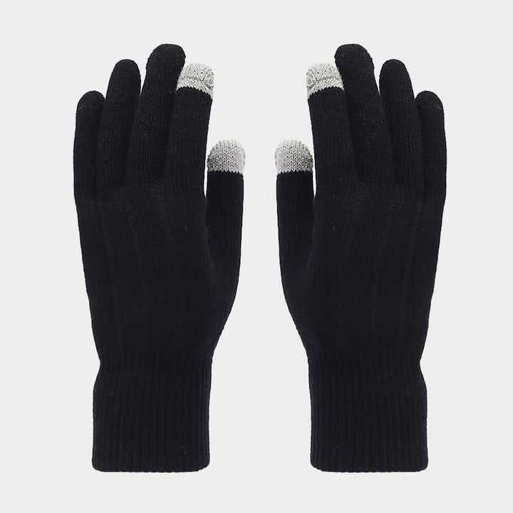 Conjunto de 3 piezas unisex clásico, versátil, con gorro, bufanda y guantes
