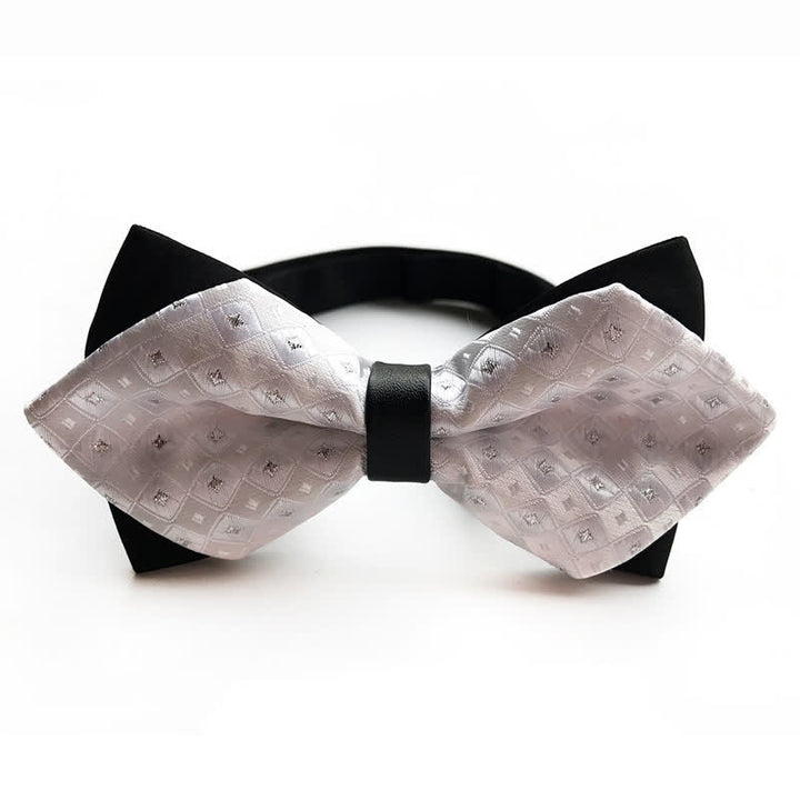 Pajarita de hombre con cuadros brillantes y diamantes en punta