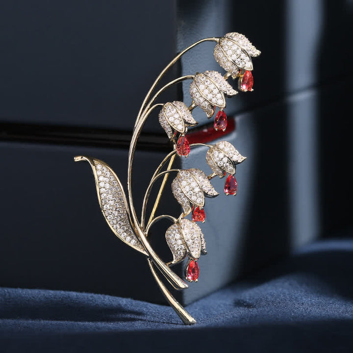 Broche de lirio de los valles para mujer