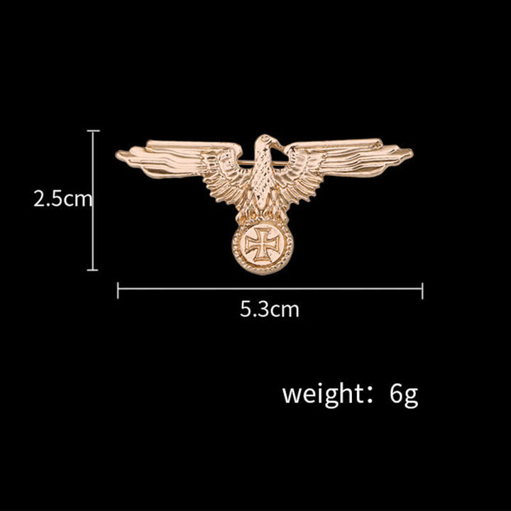Broche con cruz militar de águila para hombre