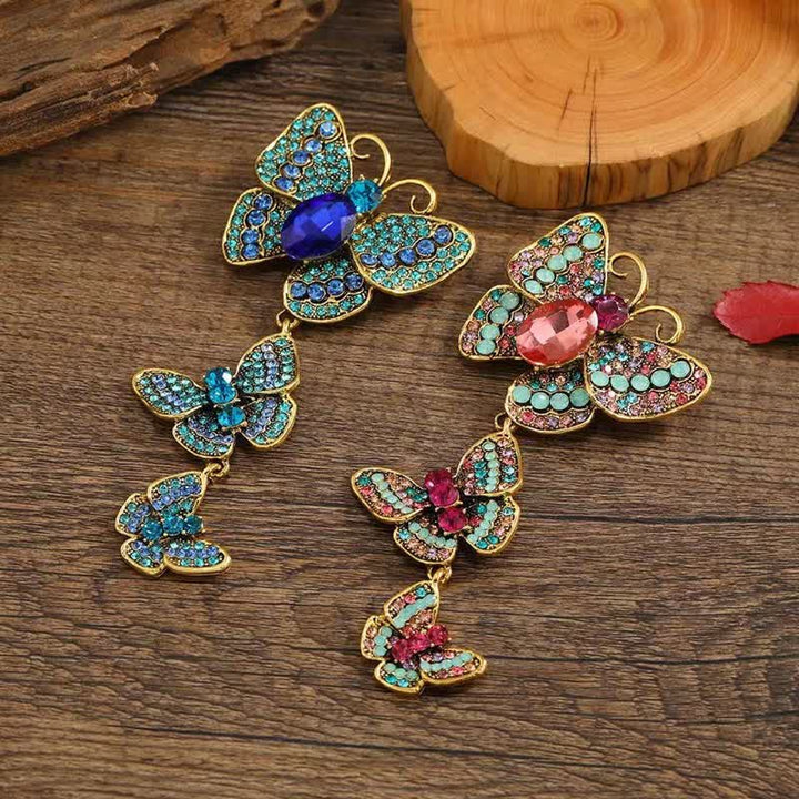 Broche de mariposas triples y divertido para mujer