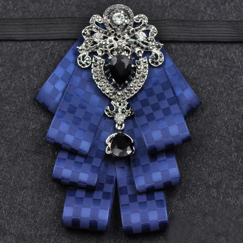 Conjunto de 3 pajaritas con diamantes de imitación negros a cuadros