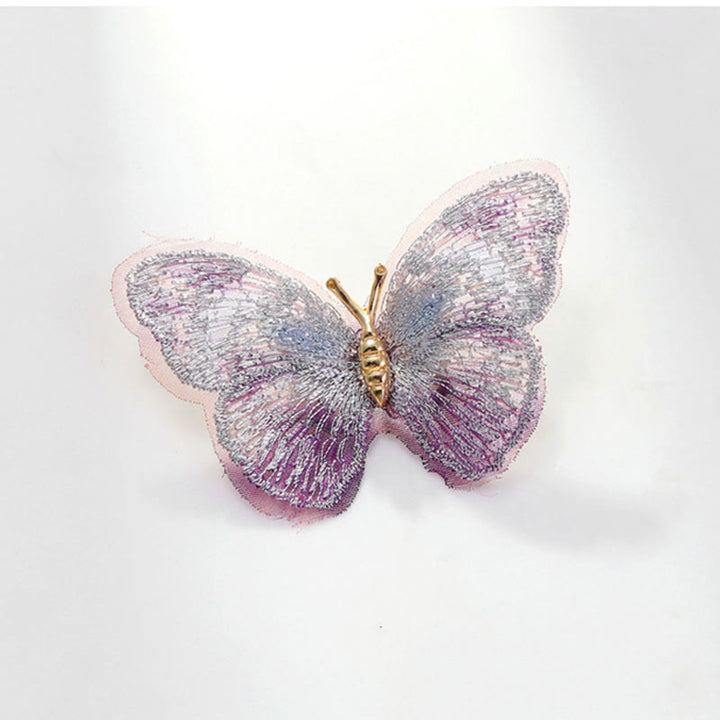 Broche de mariposa con bordado de ensueño para mujer