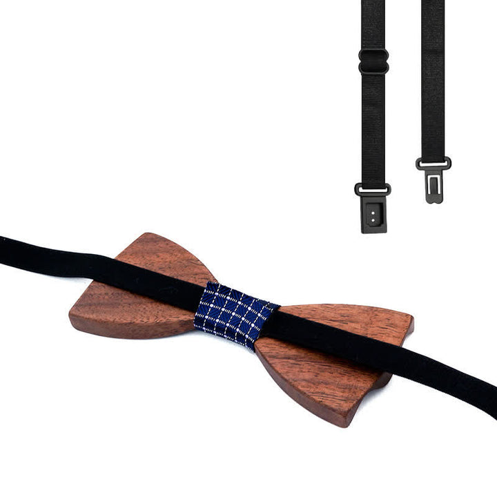 Juego de 4 pajaritas de madera de nogal negro para hombre