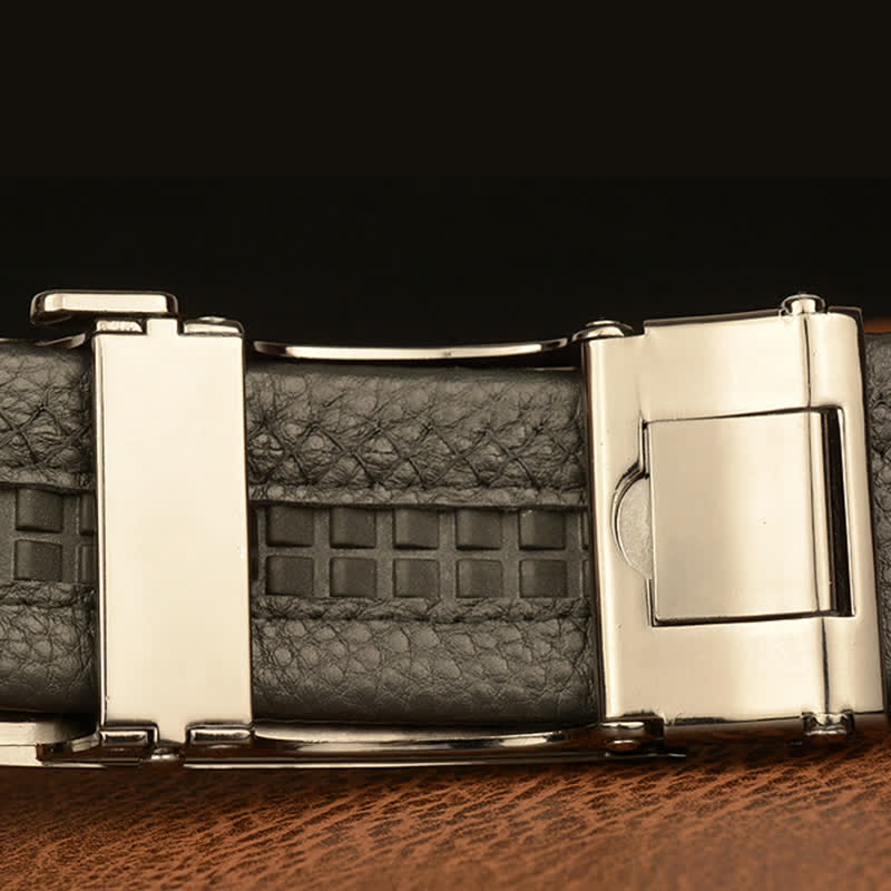 Cinturón de cuero con hebilla automática para hombre, estilo ejecutivo, con águila y halcón