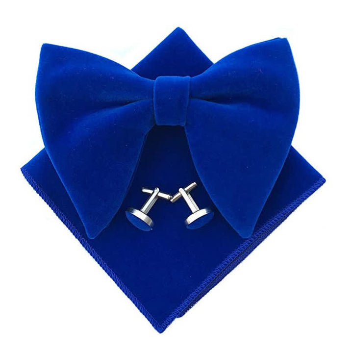 Conjunto de 3 pajaritas de terciopelo de gran tamaño con punta para hombre