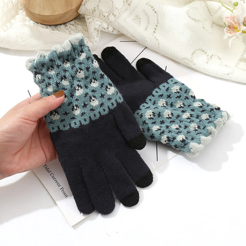 Guantes tejidos con dedos completos para jardinería y pantallas táctiles para mujer
