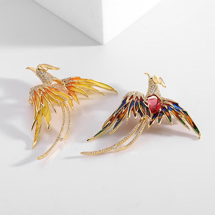 Broche vintage de ave fénix para mujer
