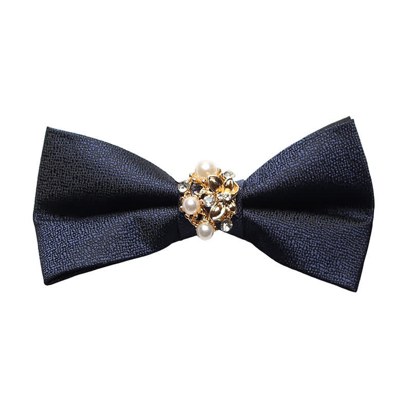 Pajarita de esmoquin formal con perlas para hombre