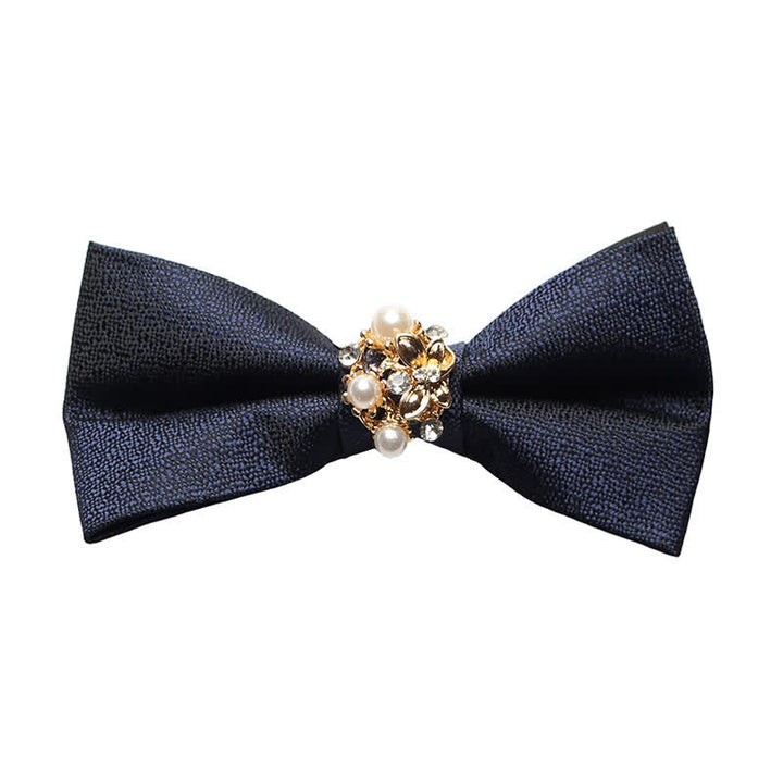 Pajarita de esmoquin formal con perlas para hombre