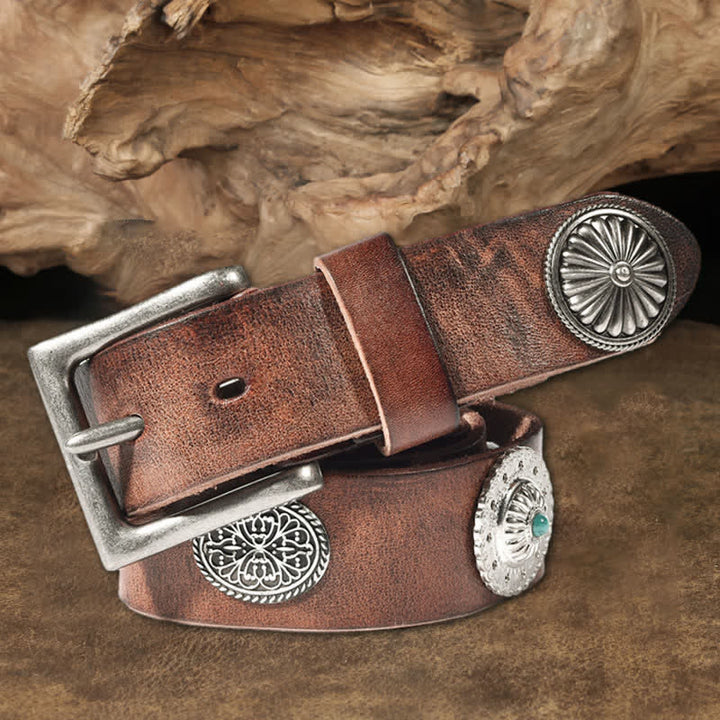 Cinturón de cuero con tachuelas de heavy metal punk para hombre