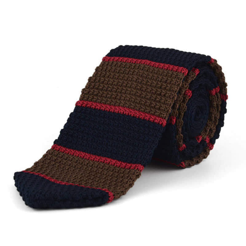 Corbata de punto de rayas horizontales para hombre
