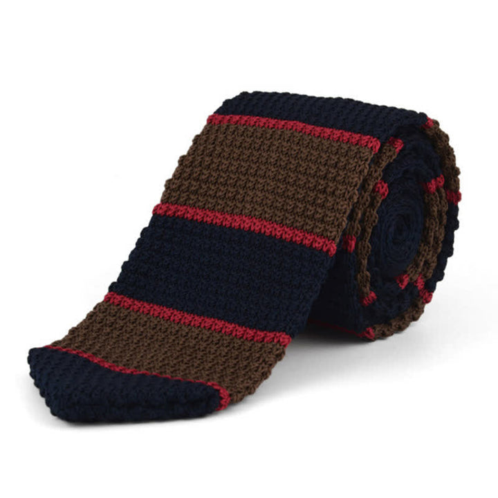 Corbata de punto de rayas horizontales para hombre