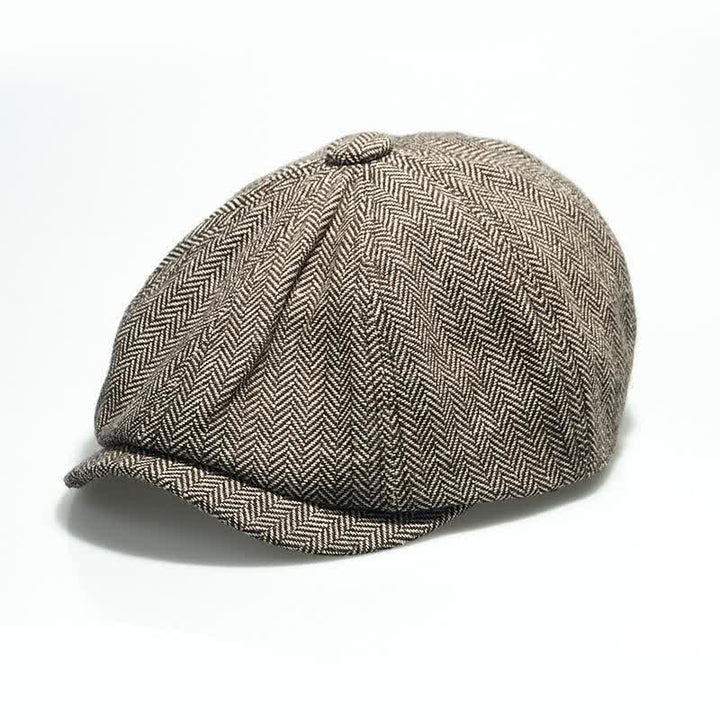 Boina octogonal con diseño de espiga versátil para hombre