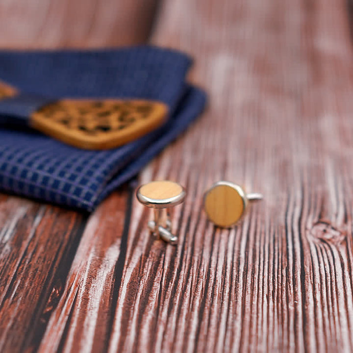 Juego de 3 pajaritas de madera huecas vintage para hombre