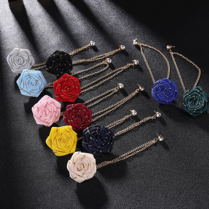 Broche con cadena de rosas y flores para hombre