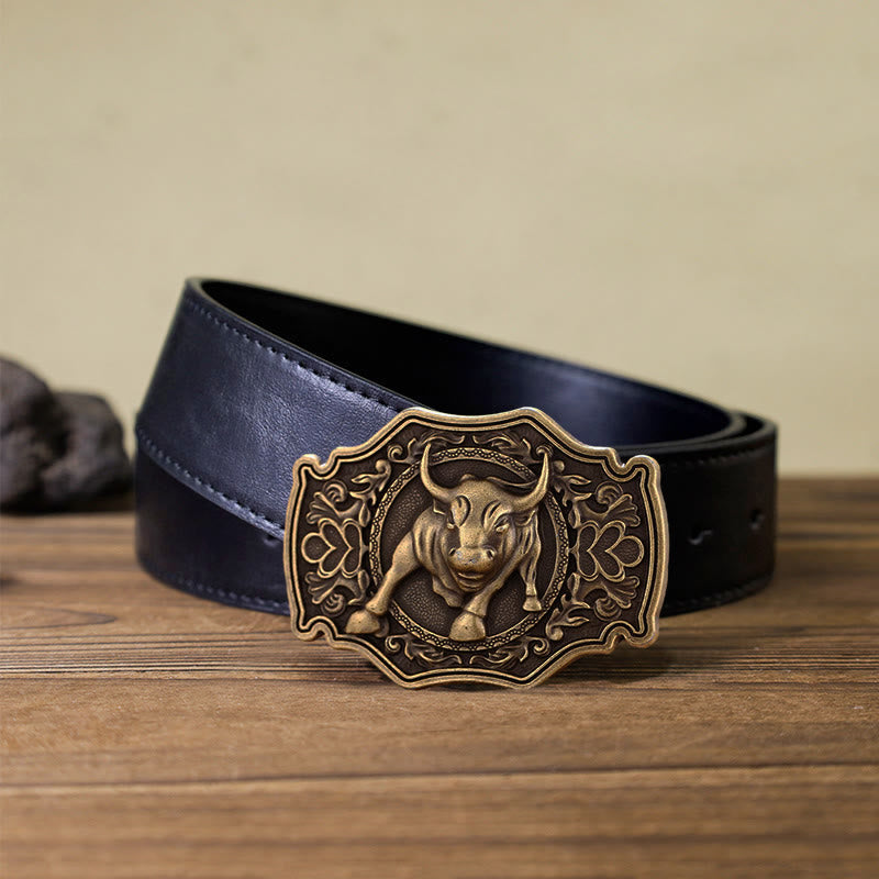 Cinturón de cuero con hebilla Matador para hombre hecho a mano
