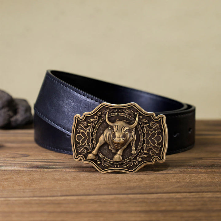 Cinturón de cuero con hebilla Matador para hombre hecho a mano