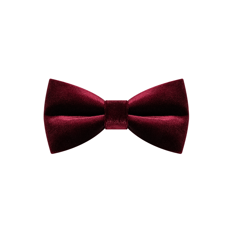 Pajarita de terciopelo color burdeos liso para hombre