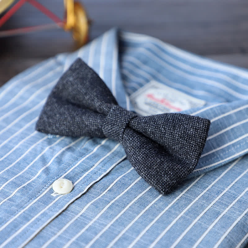 Pajarita sencilla de mezcla de lana y tweed para hombre