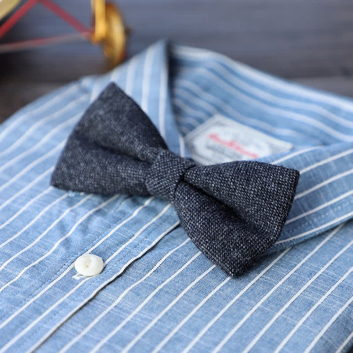 Pajarita sencilla de mezcla de lana y tweed para hombre
