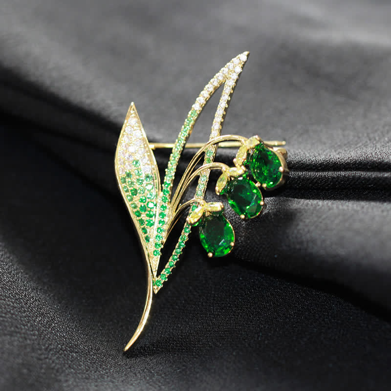 Broche de lirio de los valles con campanillas para mujer