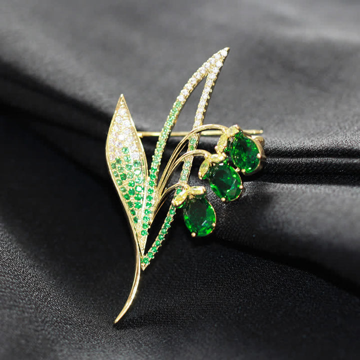Broche de lirio de los valles con campanillas para mujer