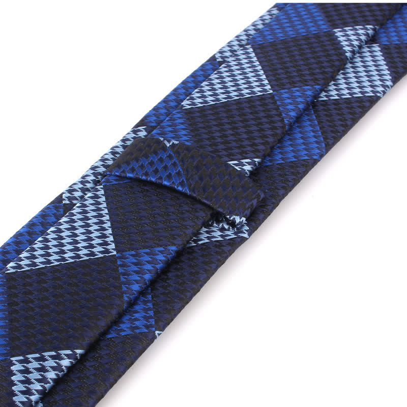 Corbata de cuadros grandes con diseño de patchwork visual para hombre