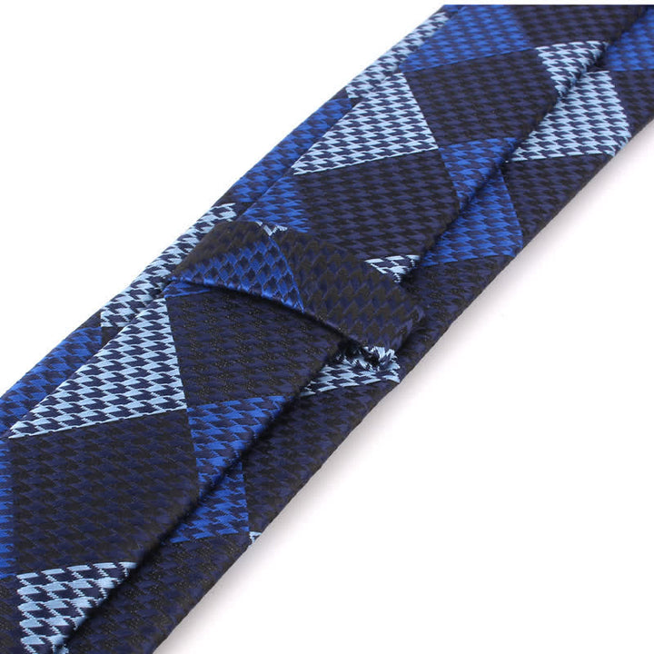 Corbata de cuadros grandes con diseño de patchwork visual para hombre