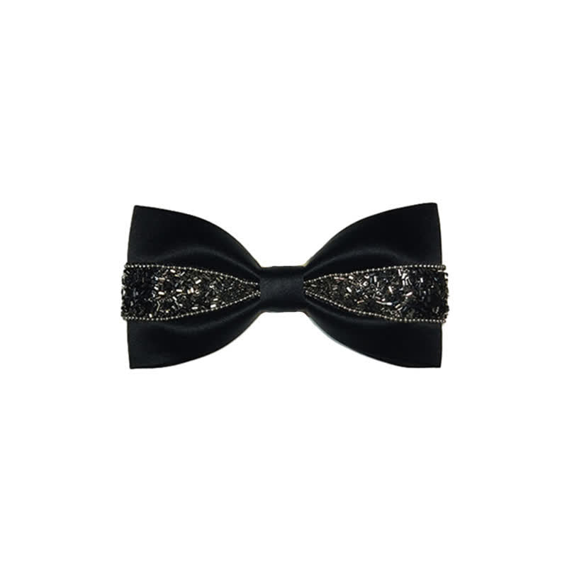 Pajarita de metal de lujo para hombre - Negro - image 5