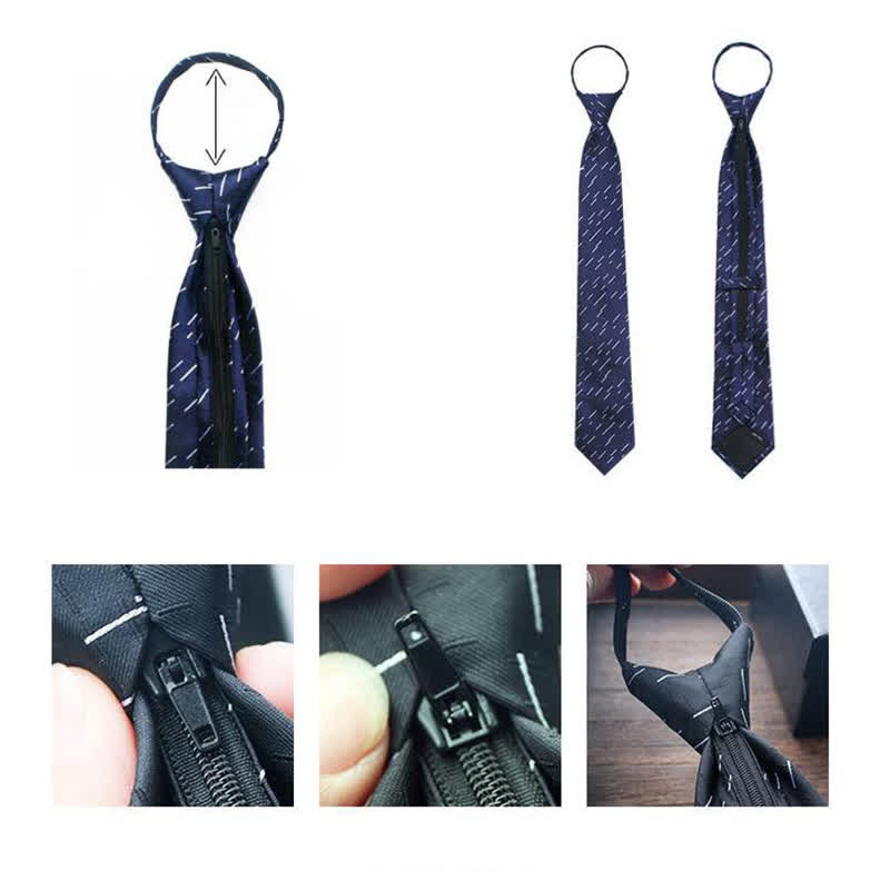 Corbata con cremallera bordada con motivo de jardín para hombre
