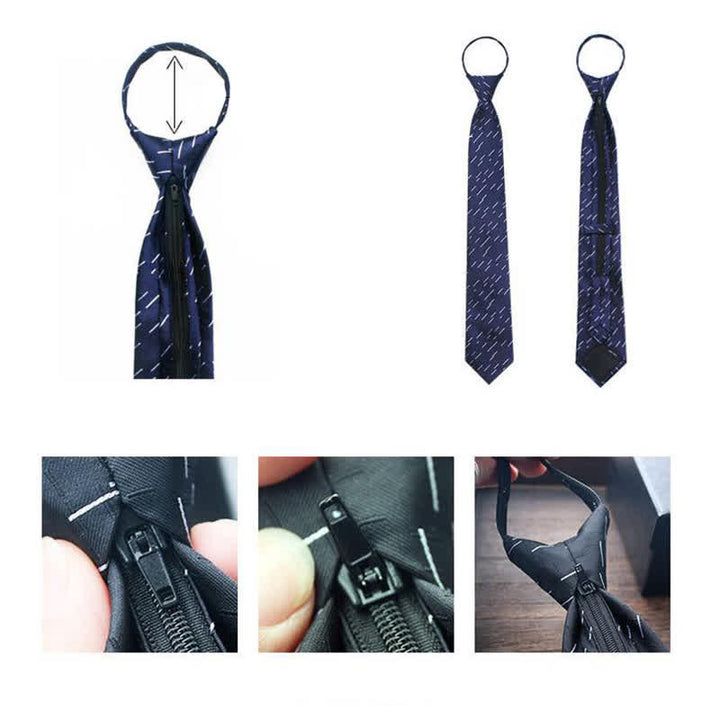 Corbata con cremallera bordada con motivo de jardín para hombre