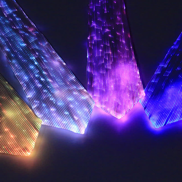 Corbata luminosa futurista de fibra óptica
