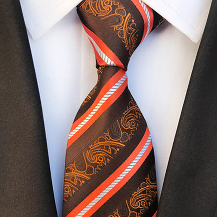 Corbata de rayas de cachemira mixta para hombre