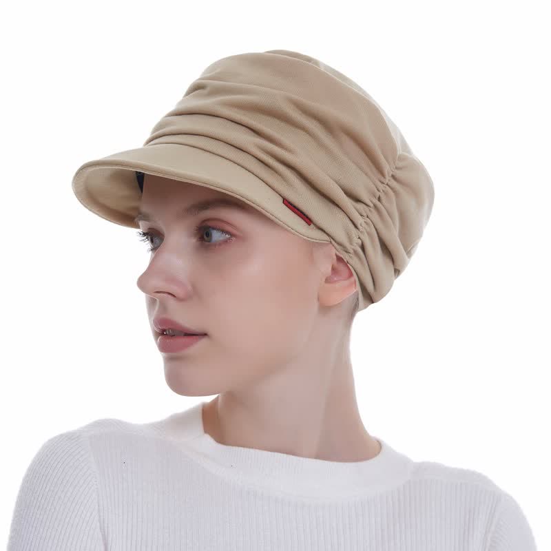 Gorra de béisbol plisada con ala suave para mujer