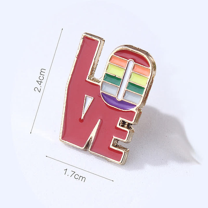 4 broches con la bandera del arcoíris Love Is Love