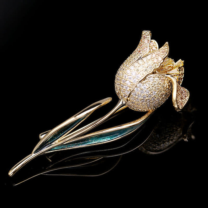 Broche de tulipán Deep Love para mujer