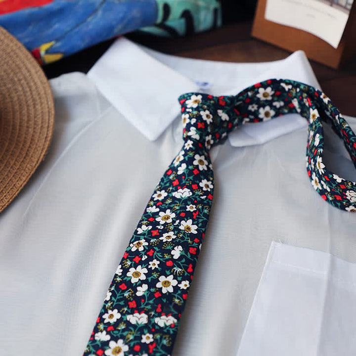 Corbata romántica floral ajustada para hombre