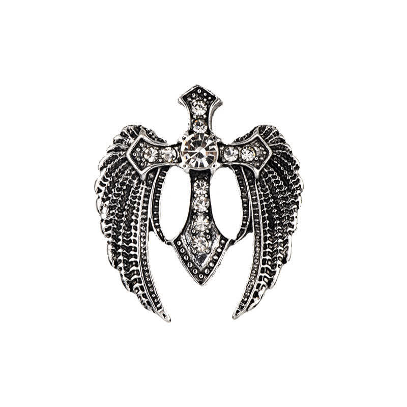 Broche de cruz con alas Soar In Faith para hombre