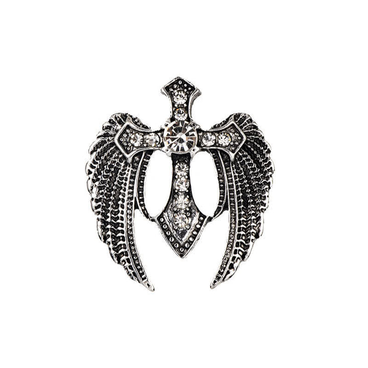 Broche de cruz con alas Soar In Faith para hombre