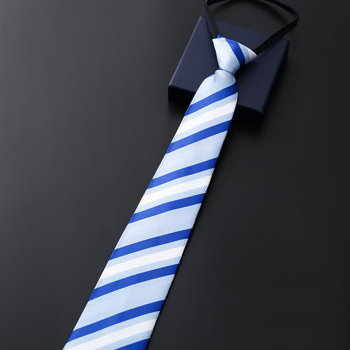 Corbata de negocios con cremallera de la serie azul para hombre