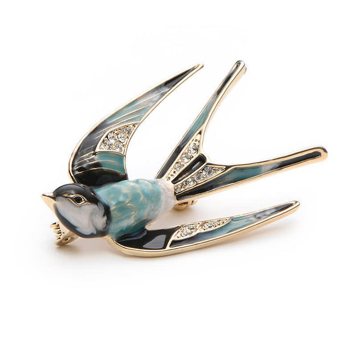 Broche de golondrina esmaltado para mujer