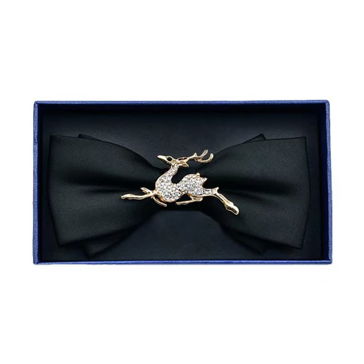Pajarita de metal mate con diamantes de imitación para hombre